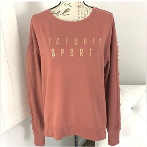 LIKE NEW VS Victoria Sport L/S Ruffle Sleeved Sweatshirt - Sz Medium